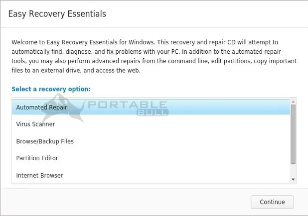 Easy Recovery Essentials bootable ISO